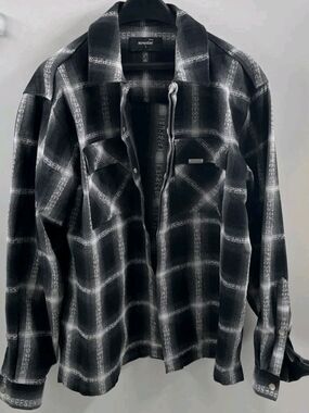REPRESENT AW23 Collection Plaid Flannel Black/White Long Sleeve Men's Medium